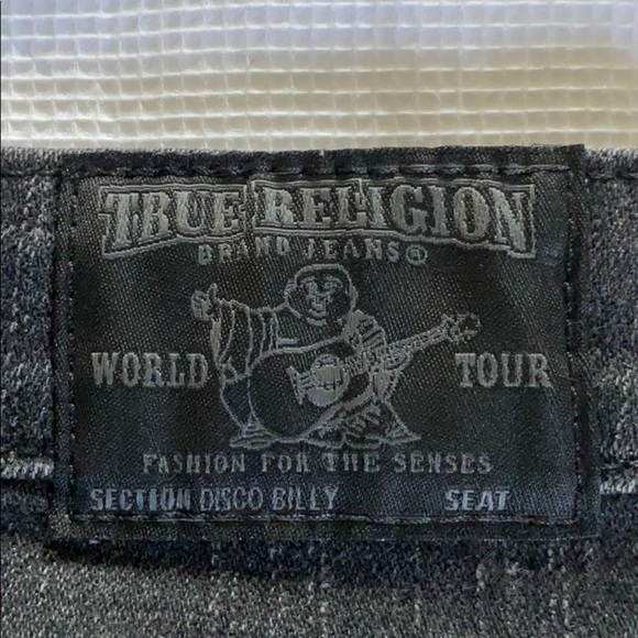 True Religion black jeans size 25 rhinestones - Picture 6 of 13